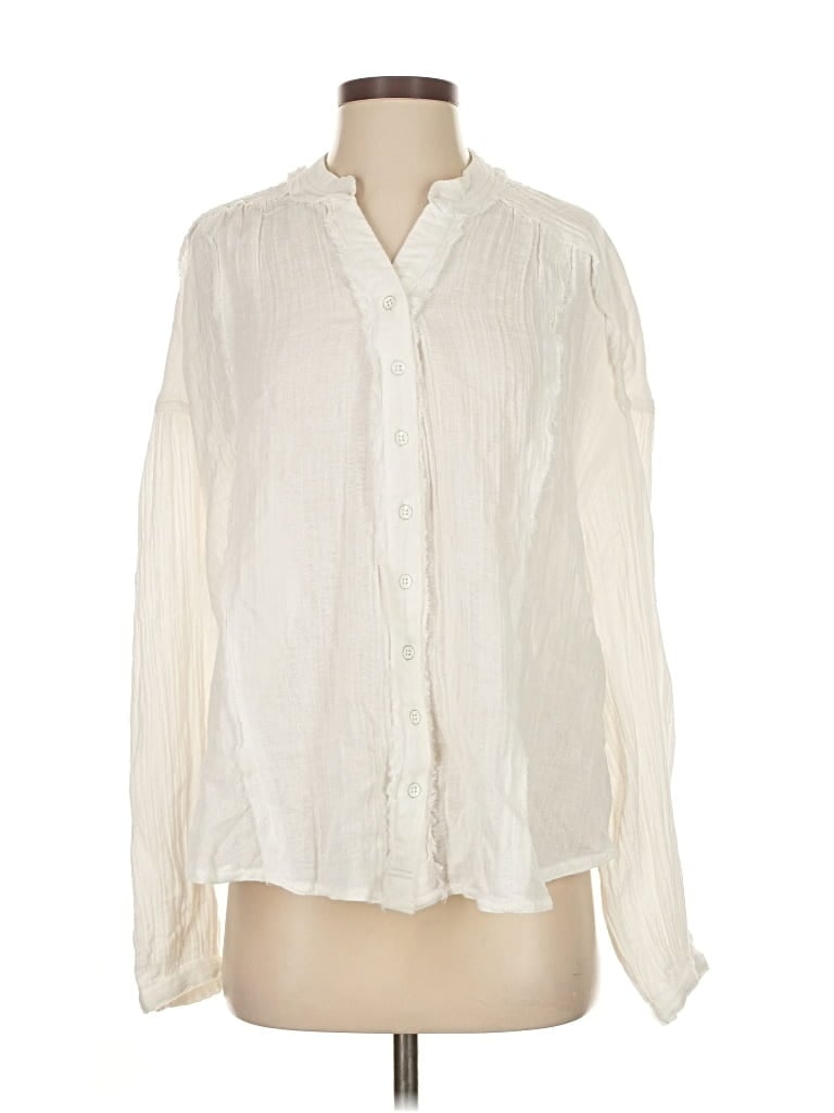 Pre-owned We The Free Long Sleeve Blouse In White