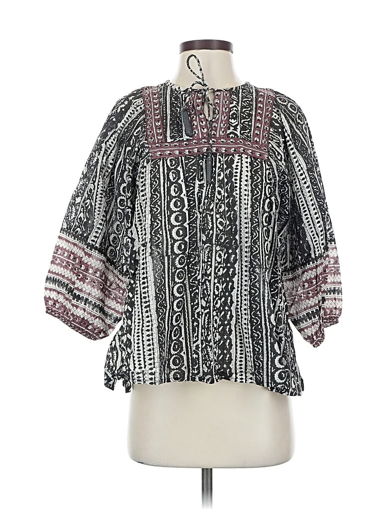 Pre-owned Cleobella 3/4 Sleeve Blouse In Black