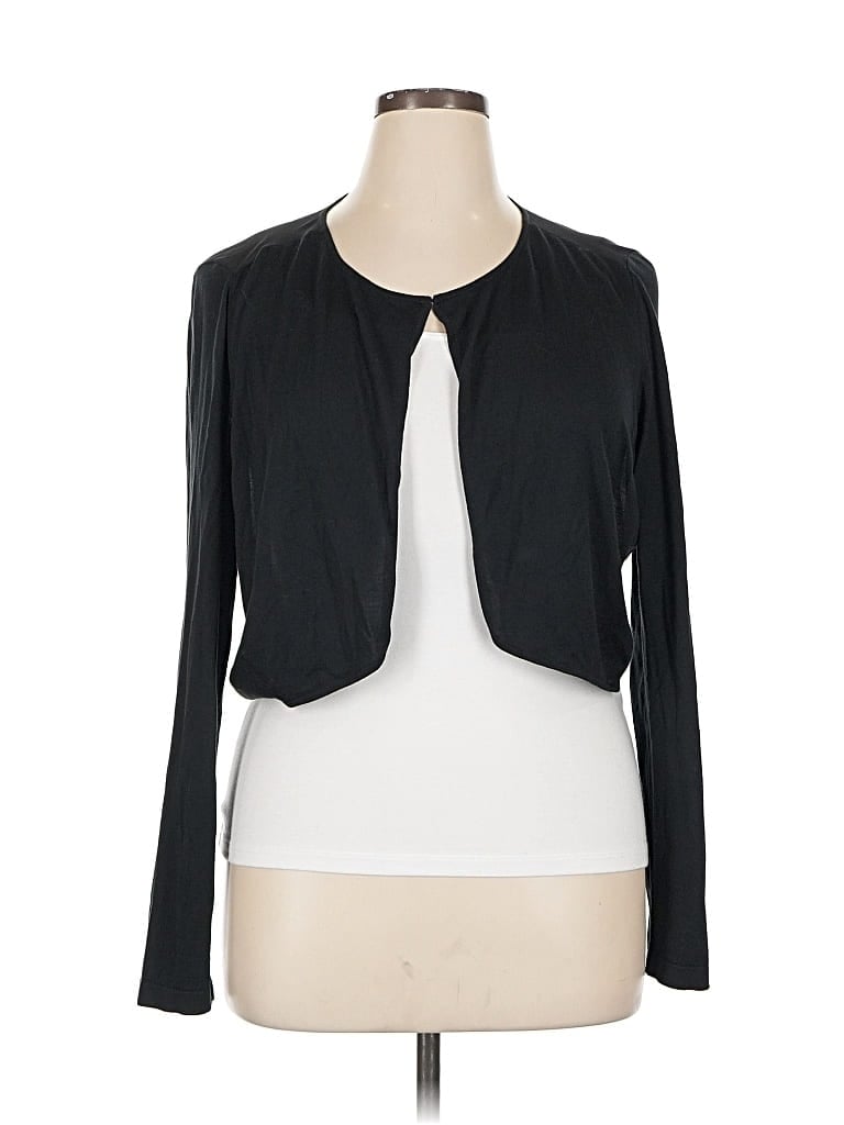 Pre-owned Lafayette 148 Silk Cardigan Sweater In Black