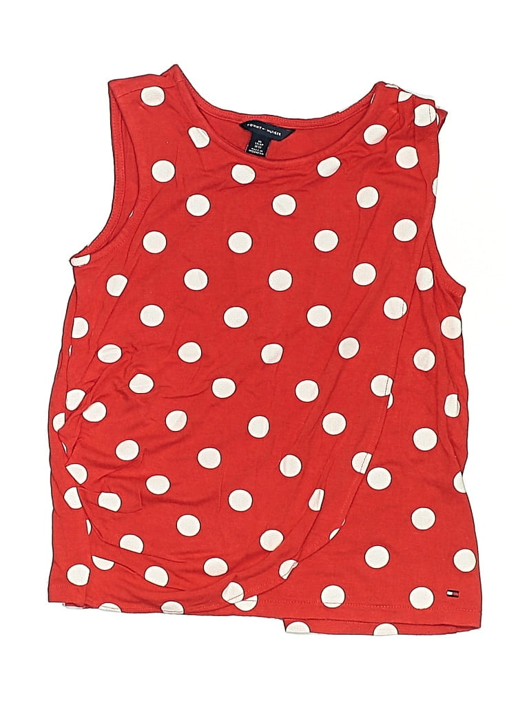 Pre-owned Tommy Hilfiger Kids' Sleeveless Top Red Sweetheart Neckline Tops