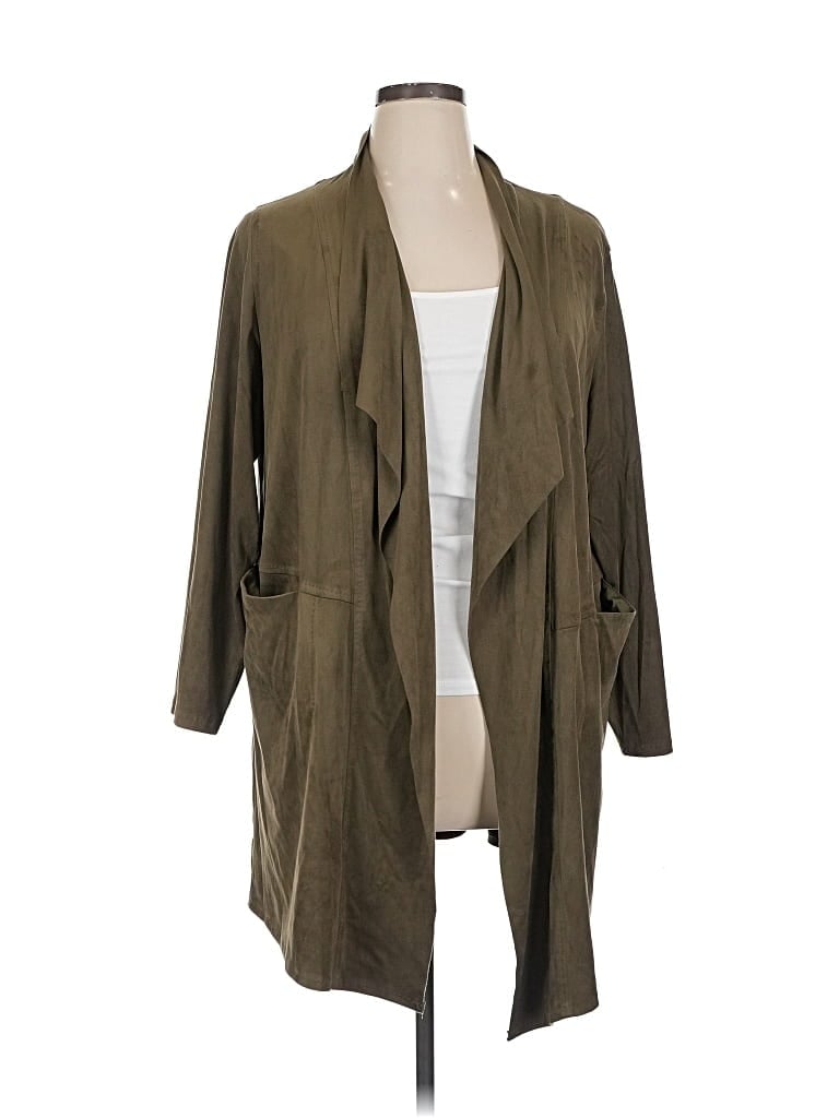 Pre-owned Max Studio Cardigan Sweater In Green