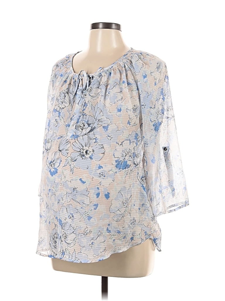 Pre-owned Motherhood 3/4 Sleeve Blouse In Blue
