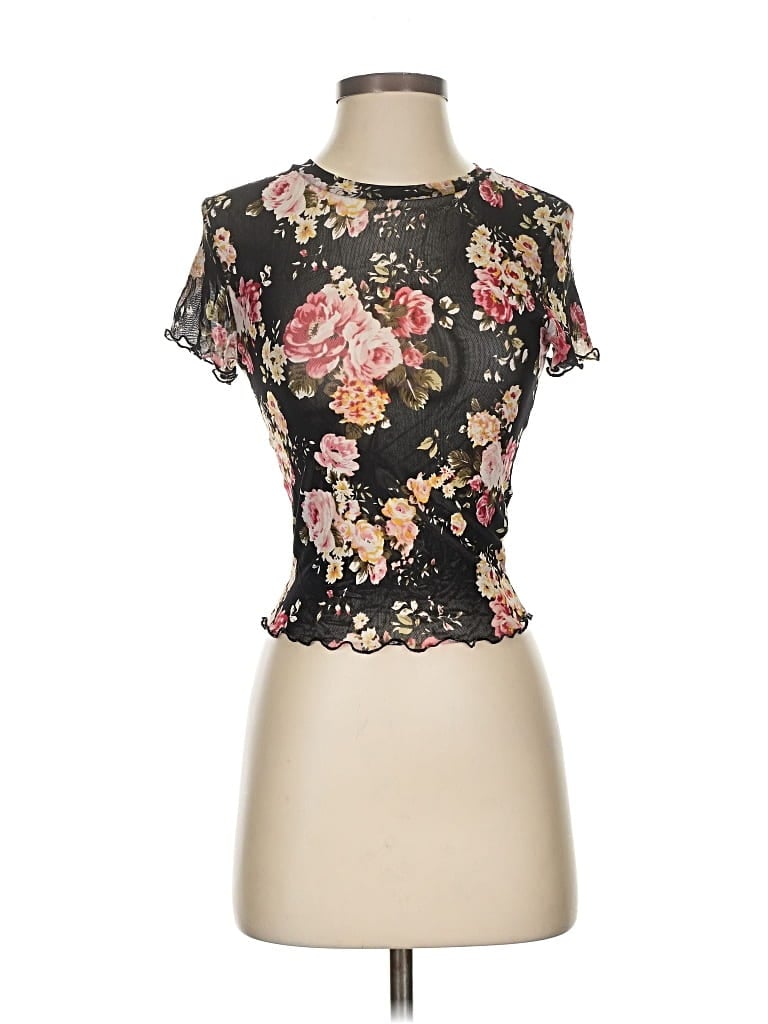 Pre-owned Shein Short Sleeve Top Black Sweetheart Neckline Tops