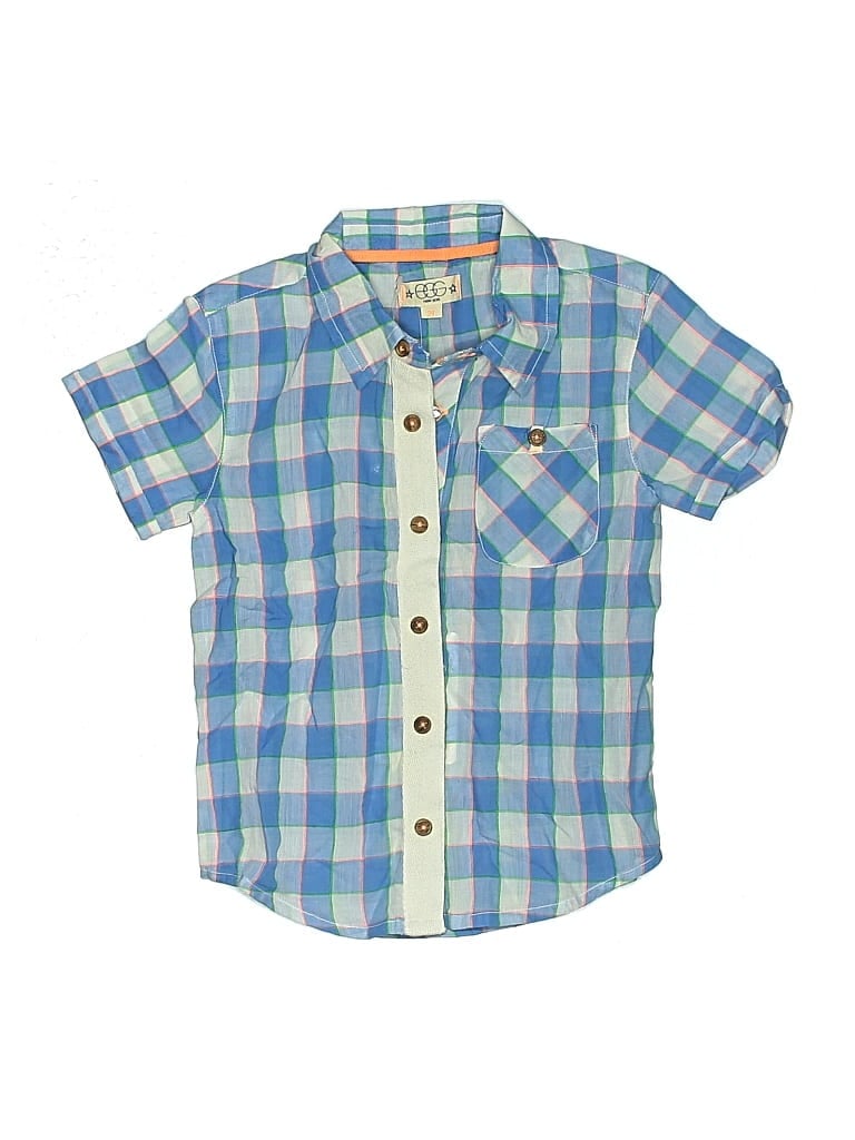 Egg New York Kids' Short Sleeve Button Down Shirt In Blue