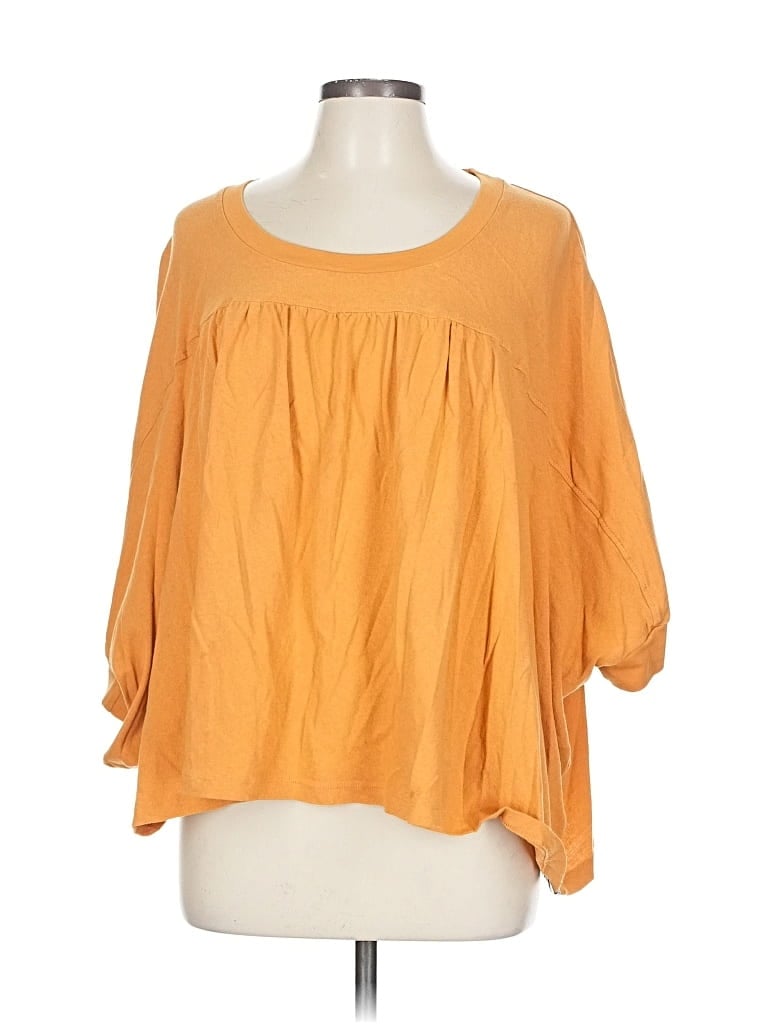 Pre-owned Known Supply 3/4 Sleeve Blouse In Orange