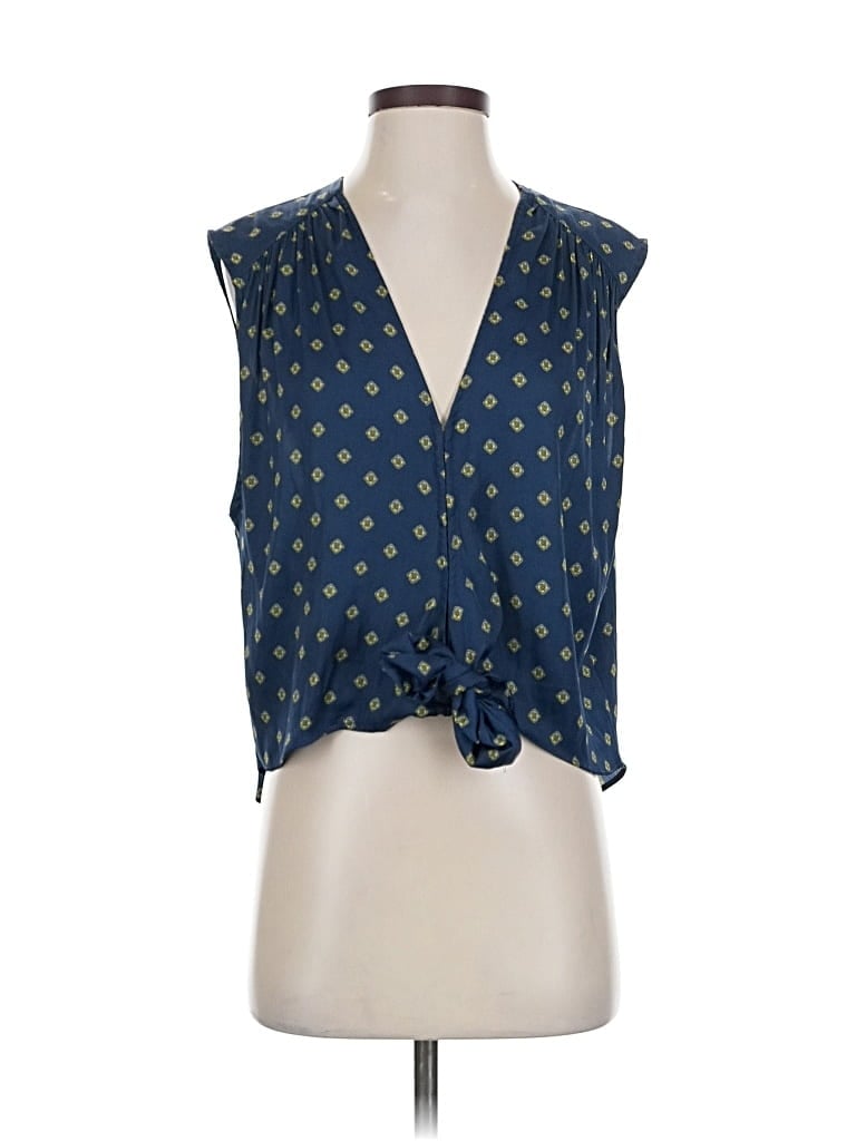 Pre-owned Free People Sleeveless Blouse In Blue