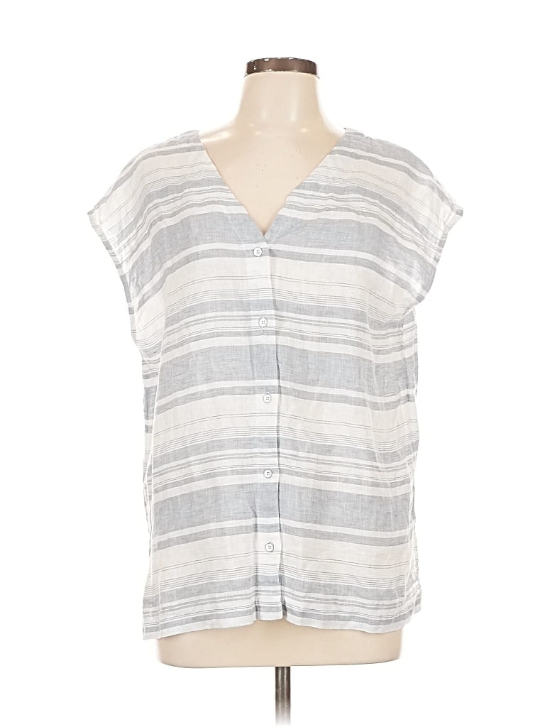 Pre-owned Cynthia Rowley Tjx Short Sleeve Blouse In Gray