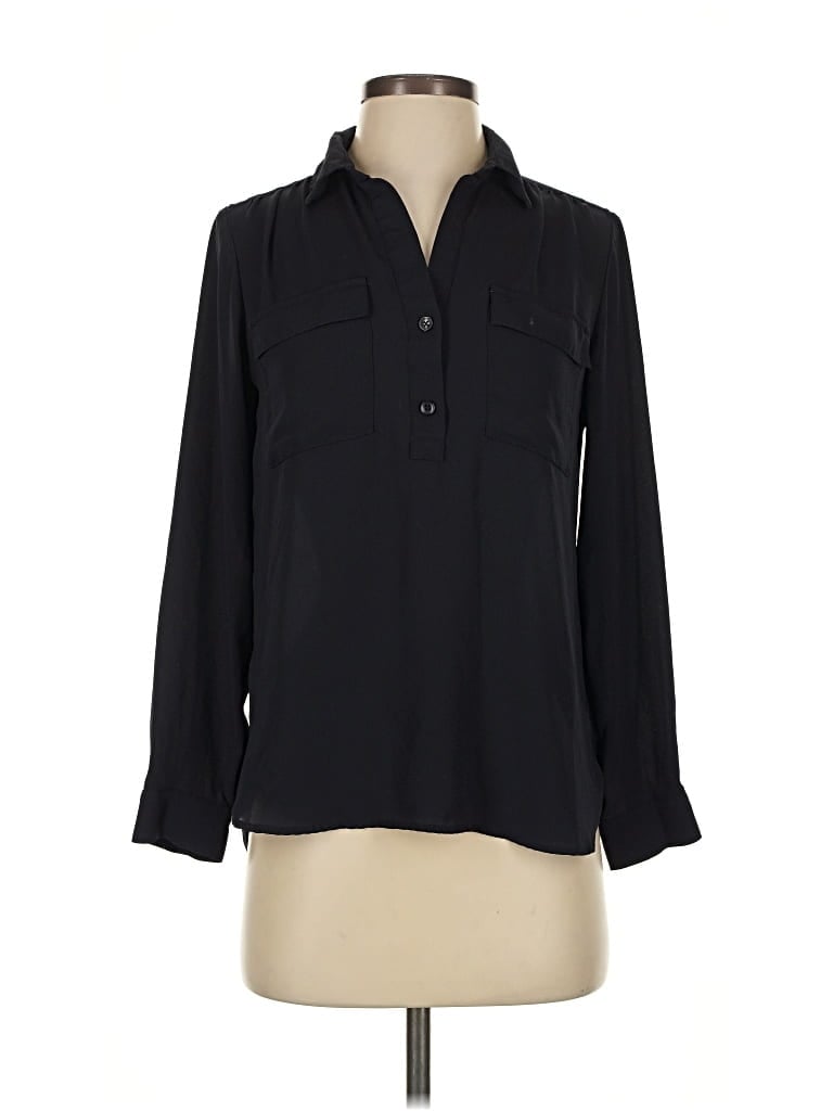 Pre-owned Ann Taylor Long Sleeve Blouse In Black