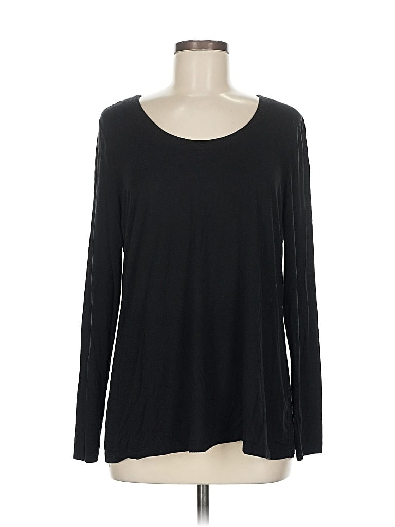 Pre-owned Soma Long Sleeve Top Black Scoop Neck Tops