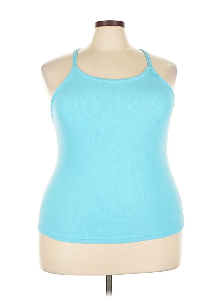 Pre-owned Zyia Active Tank Top Blue Halter Neckline Tops