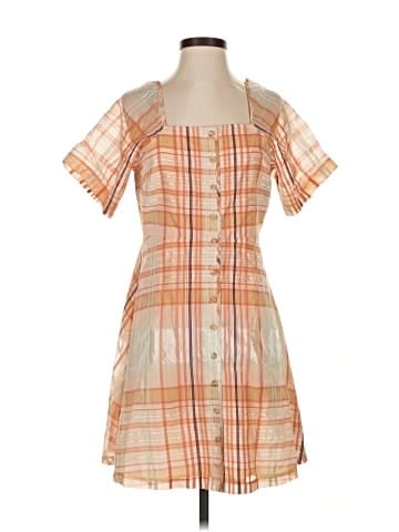 Madewell Shimmer Plaid Mini Dress (view 1)