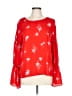 B Collection by Bobeau 100% Polyester Red Long Sleeve Blouse Size L - photo 1