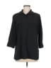 Notations Polka Dots Black 3/4 Sleeve Button-Down Shirt Size M - photo 1