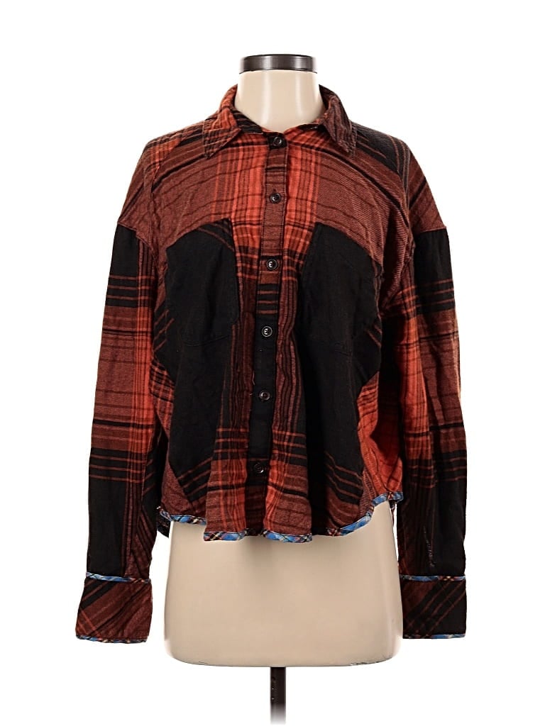 Pre-owned Bdg Long Sleeve Blouse In Red