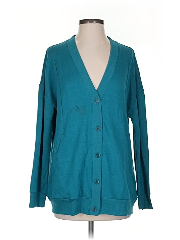 Pre-owned Beyond Yoga Cardigan Sweater In Blue