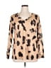 Unbranded Animal Print Tan Long Sleeve Henley Size XL - photo 1