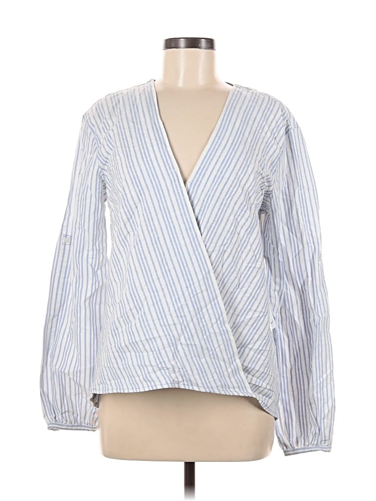 Pre-owned Remade Long Sleeve Blouse In Blue