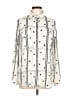 Assorted Brands 100% Polyester Polka Dots Ivory White Long Sleeve Blouse Size L - photo 1