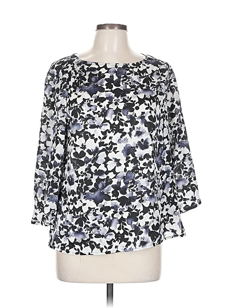 Pre-owned The Limited 3/4 Sleeve Blouse In Silver