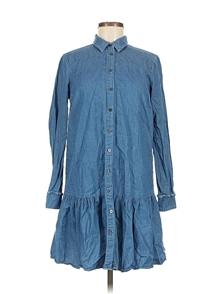 Pre-owned Draper James Long Sleeve Button Down Shirt In Blue