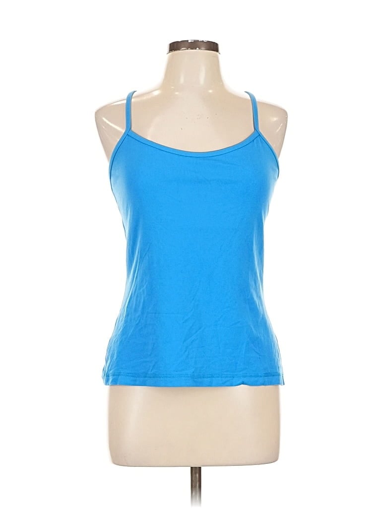 Pre-owned Lululemon Athletica Tank Top Blue Halter Neckline Tops