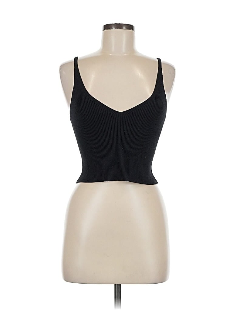 Pre-owned Open Edit Tank Top Black Strapless Neckline Tops