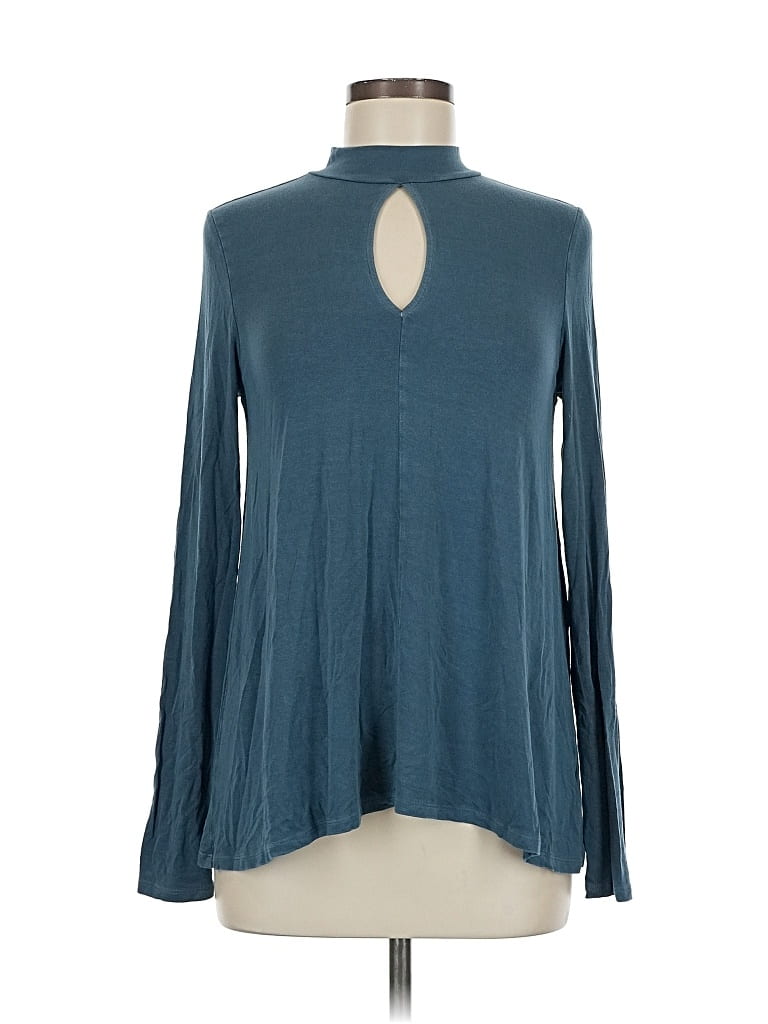 Pre-owned American Eagle Outfitters Long Sleeve Blouse In Blue