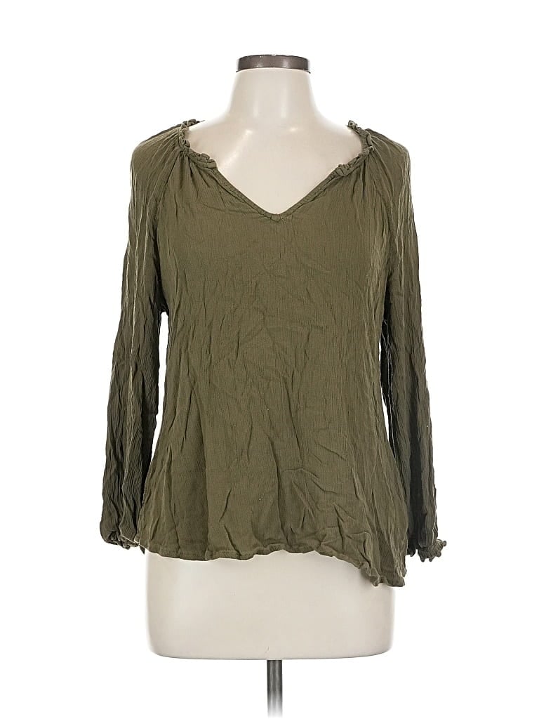 Pre-owned Old Navy 3/4 Sleeve Blouse In Green