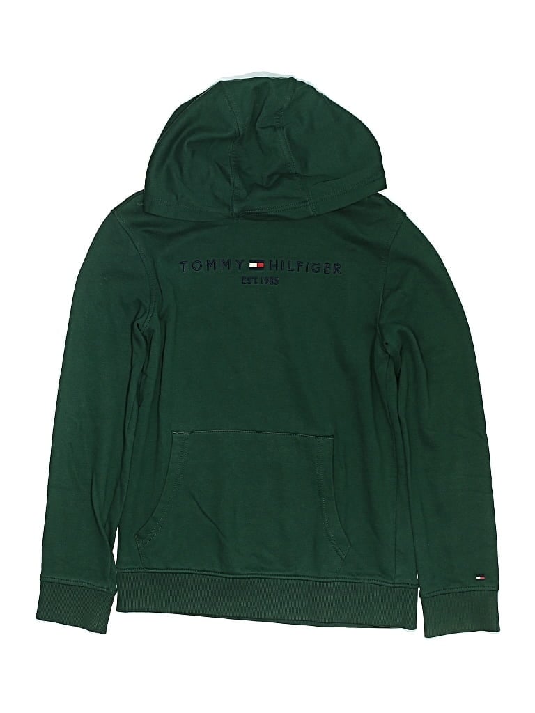 Pre-owned Tommy Hilfiger Kids' Pullover Hoodie In Green