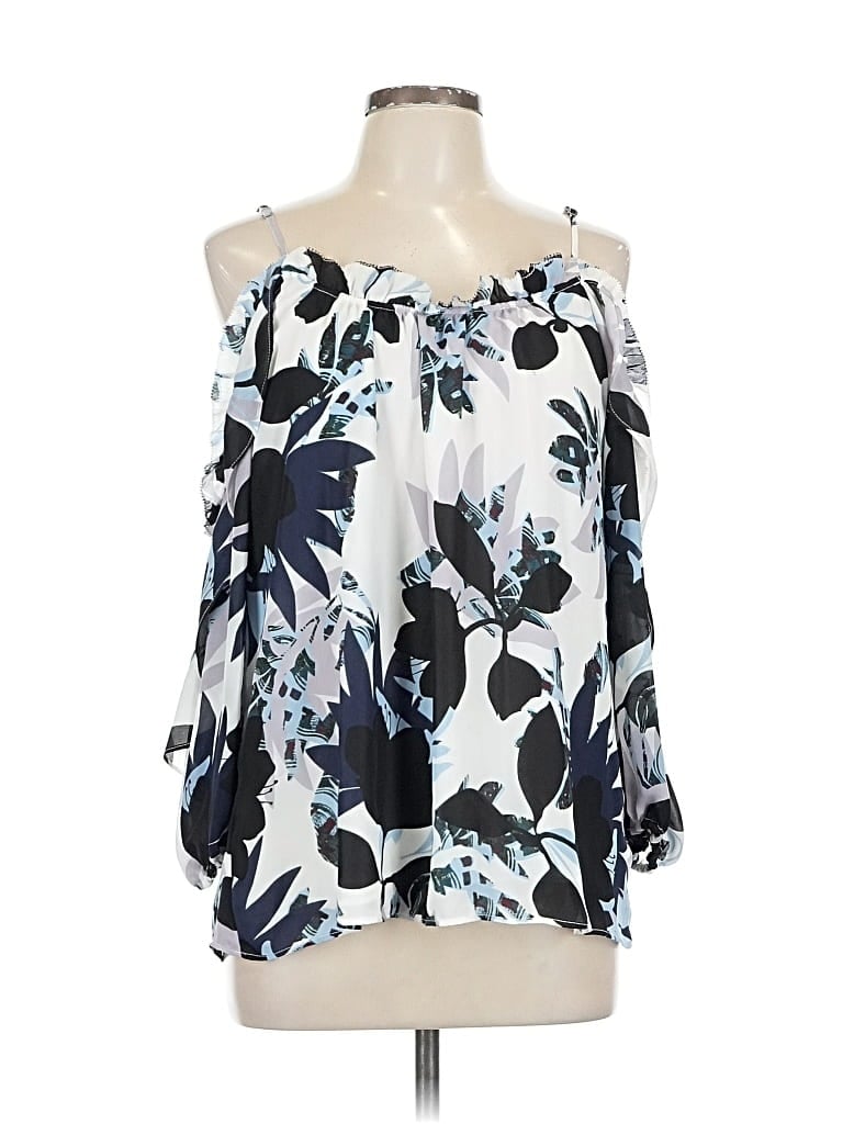 Pre-owned Parker 3/4 Sleeve Blouse In Blue