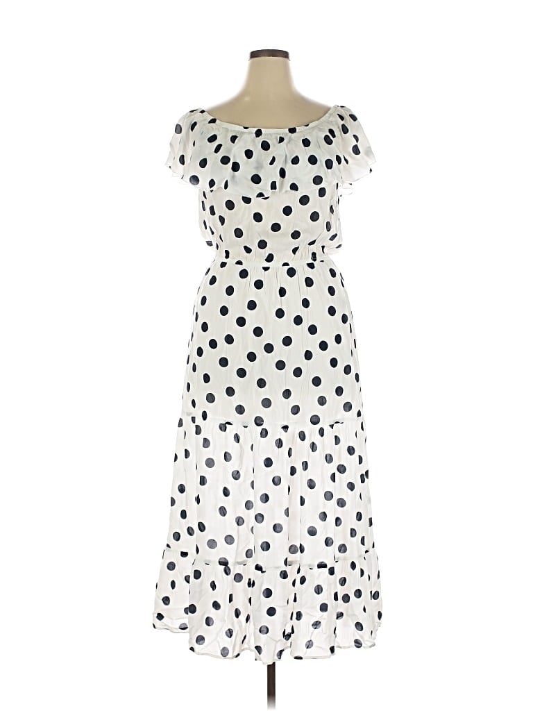 Pre-owned Three Dots Casual Dress In White