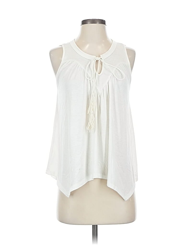 Pre-owned Elodie Tank Top White Halter Neckline Tops