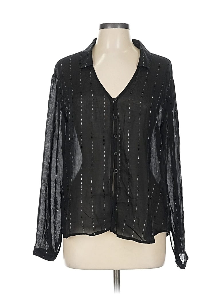 Pre-owned Frame Long Sleeve Blouse In Black