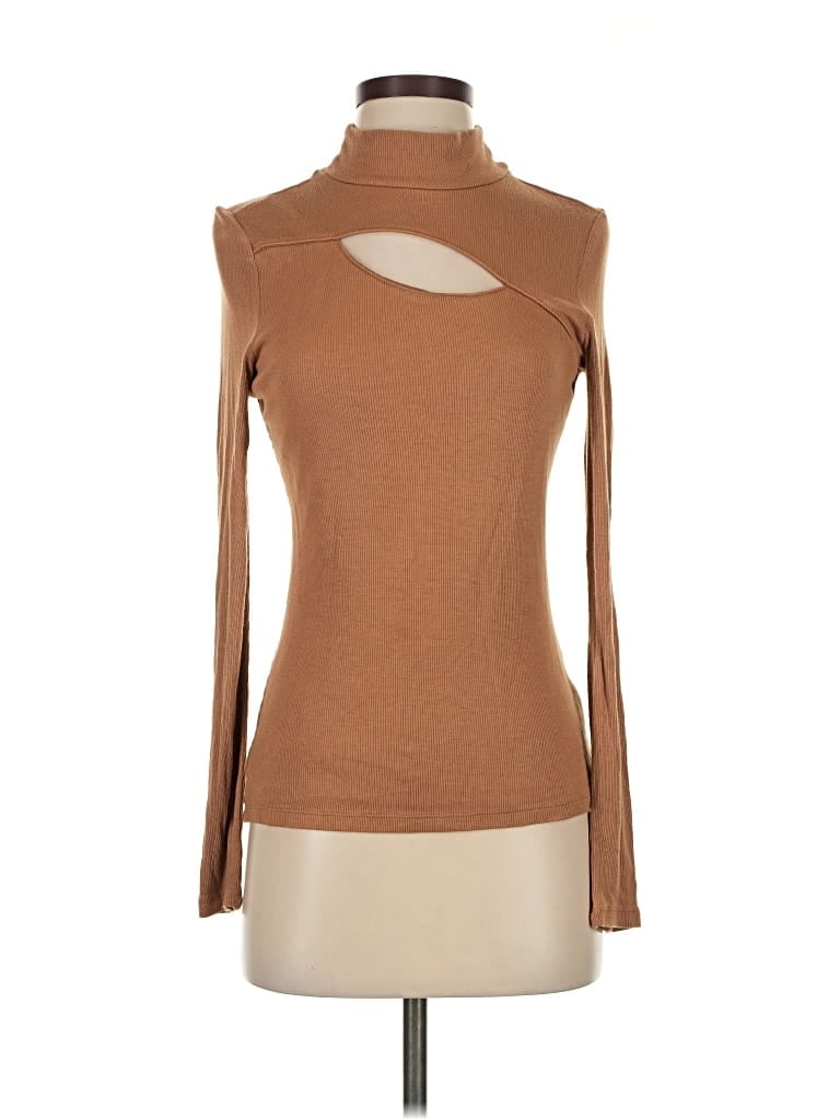 Pre-owned Inc International Concepts Long Sleeve Turtleneck In Brown