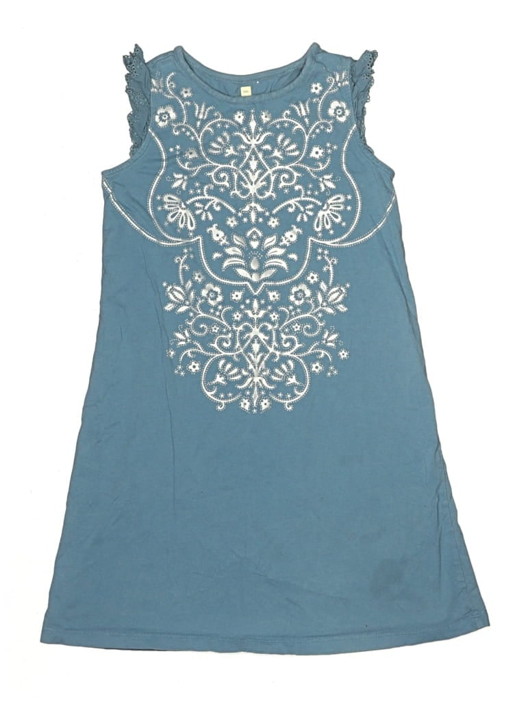 Pre-owned Tea Kids' Sleeveless Top L Halter Neckline Tops In Blue