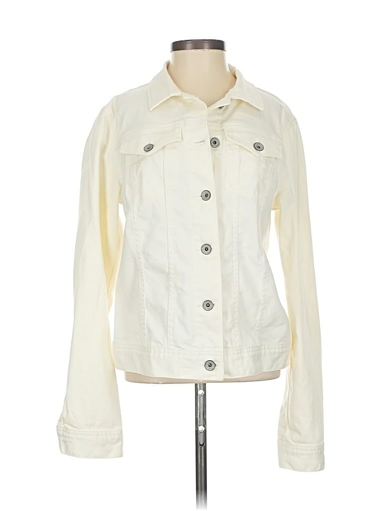 Pre-owned Lands' End Jacket In White