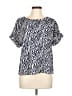 MELLODAY Animal Print Blue Short Sleeve Blouse Size L - photo 1