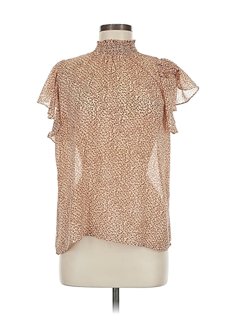Pre-owned Hayden Short Sleeve Blouse In Brown