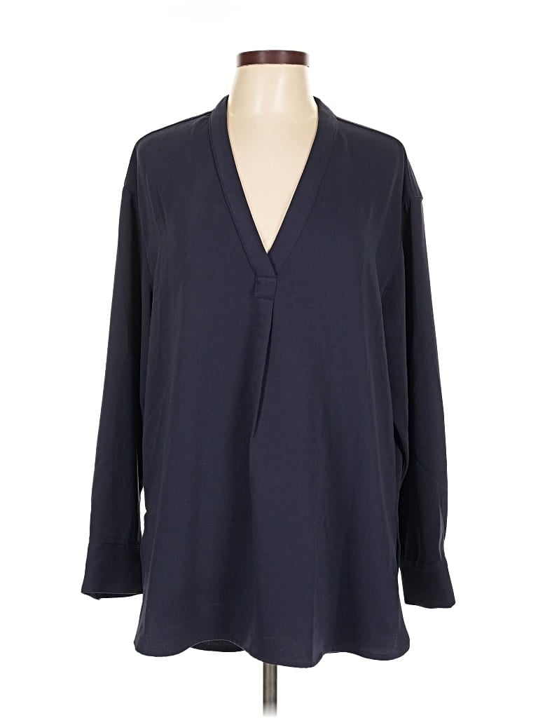 Pre-owned Calvin Klein 3/4 Sleeve Blouse In Blue