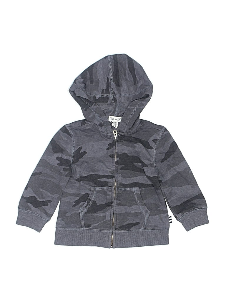 Pre-owned Splendid Kids' Zip Up Hoodie In Gray