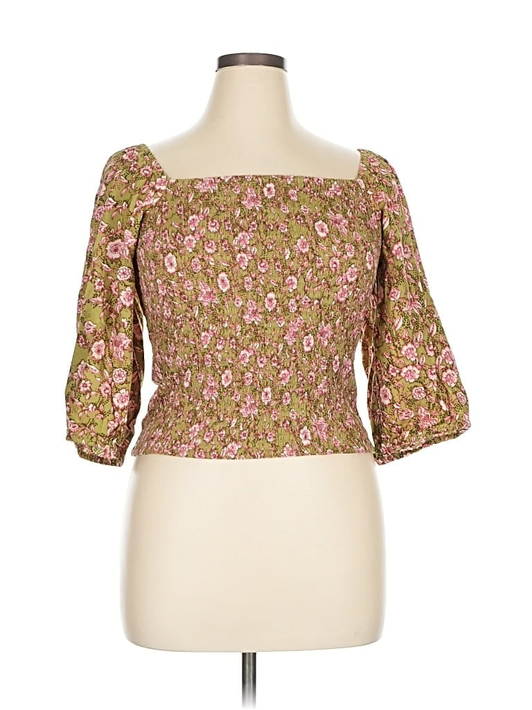 Pre-owned Jessica Simpson 3/4 Sleeve Blouse In Brown