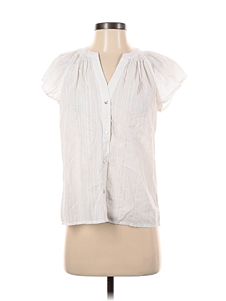 Pre-owned Rails Short Sleeve Blouse In White