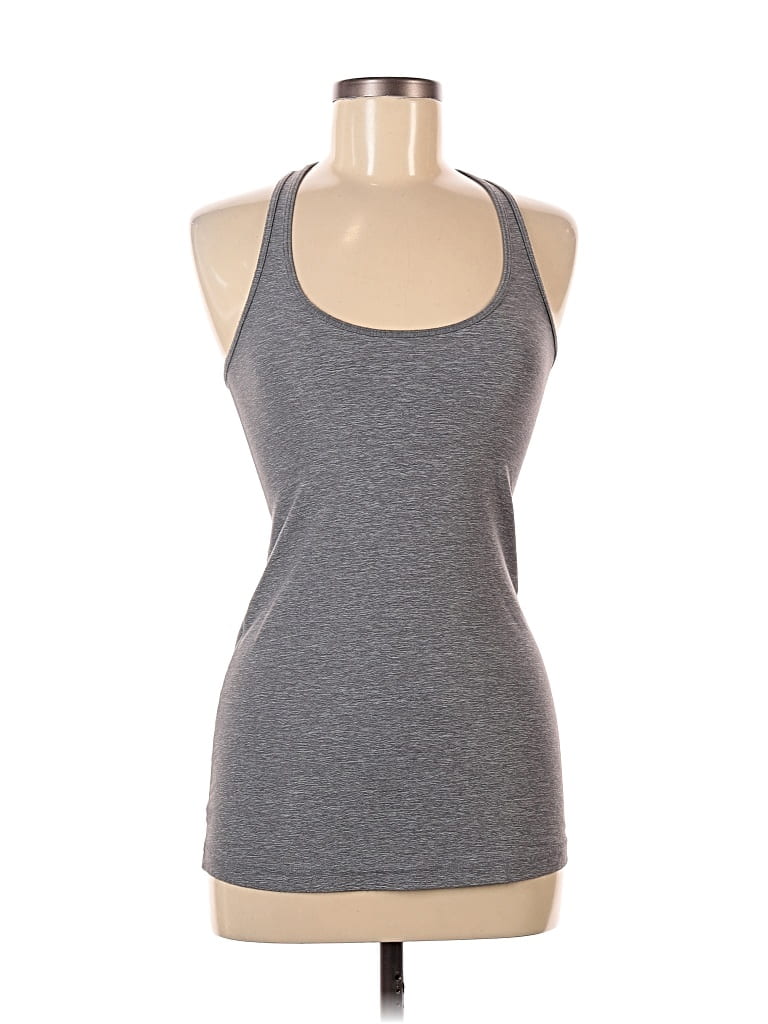 Pre-owned Lululemon Athletica Tank Top Gray Halter Neckline Tops