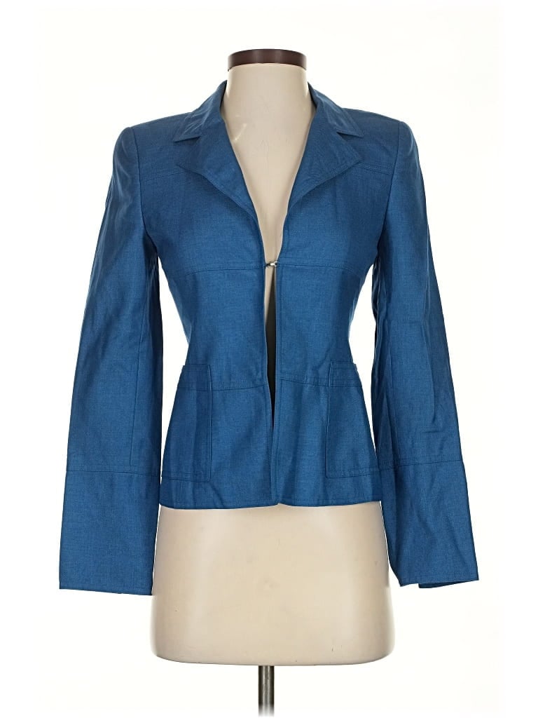 Pre-owned Akris For Bergdorf Goodman Blazer Jacket In Blue