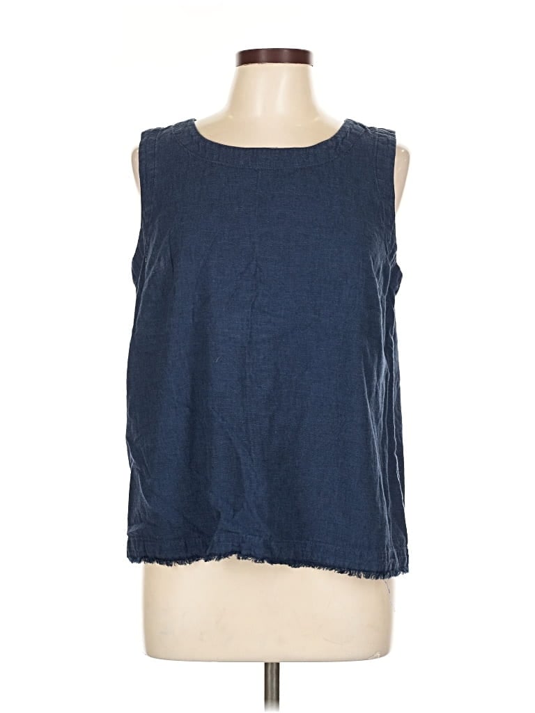 Pre-owned Liz Claiborne Sleeveless Top Blue Boatneck Tops