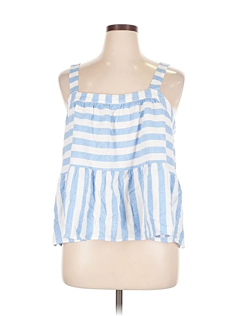 Pre-owned Ann Taylor Loft Sleeveless Blouse In Blue