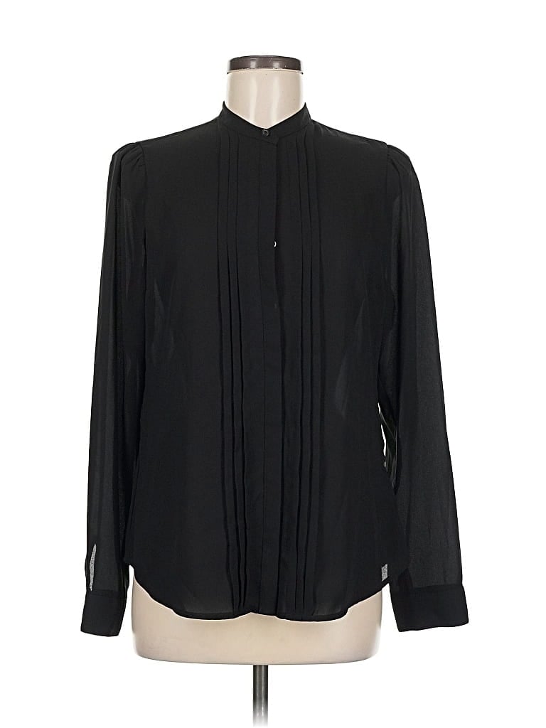 Pre-owned Express Long Sleeve Blouse In Black
