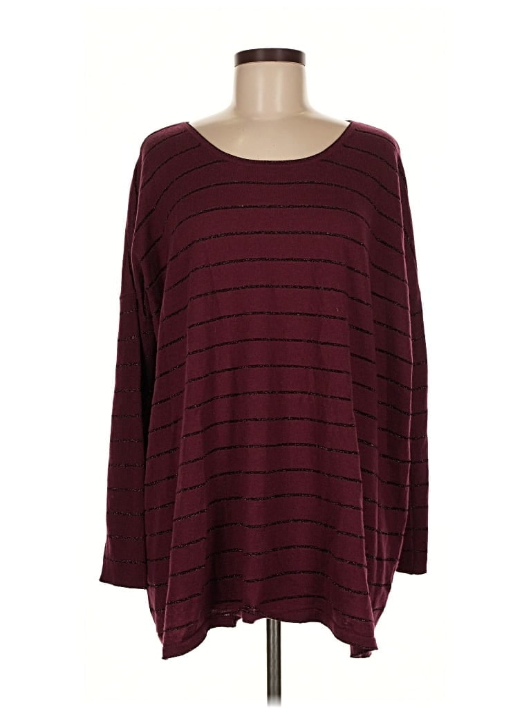 Pre-owned Jjill Pullover Sweater In Burgundy