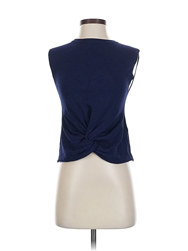 Pre-owned Lea & Viola Sleeveless Top Blue Keyhole Neckline Tops