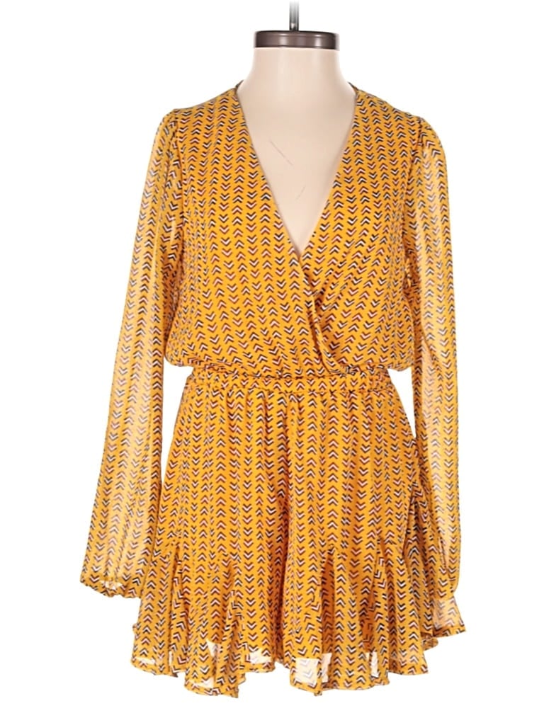 Blue Rain Romper In Gold